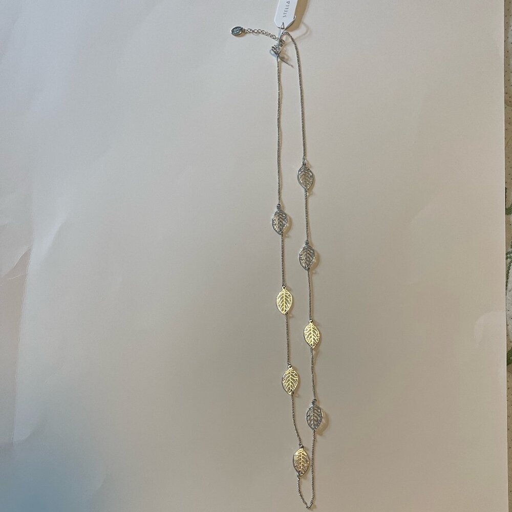 Stella & Ruby - Clarette Station Necklace - Silver NWT